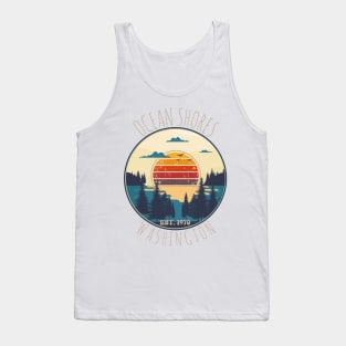 OCEAN SHORES WASHINGTON Vintage  sunset Tank Top